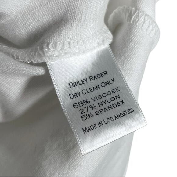 Ripley Rader White Off White Ponte Knit Short Sleeve Relaxed Extended Top 1 XS - Picture 10 of 10